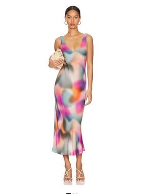NWT LNA V Slip Dress in Kaleidoscope
